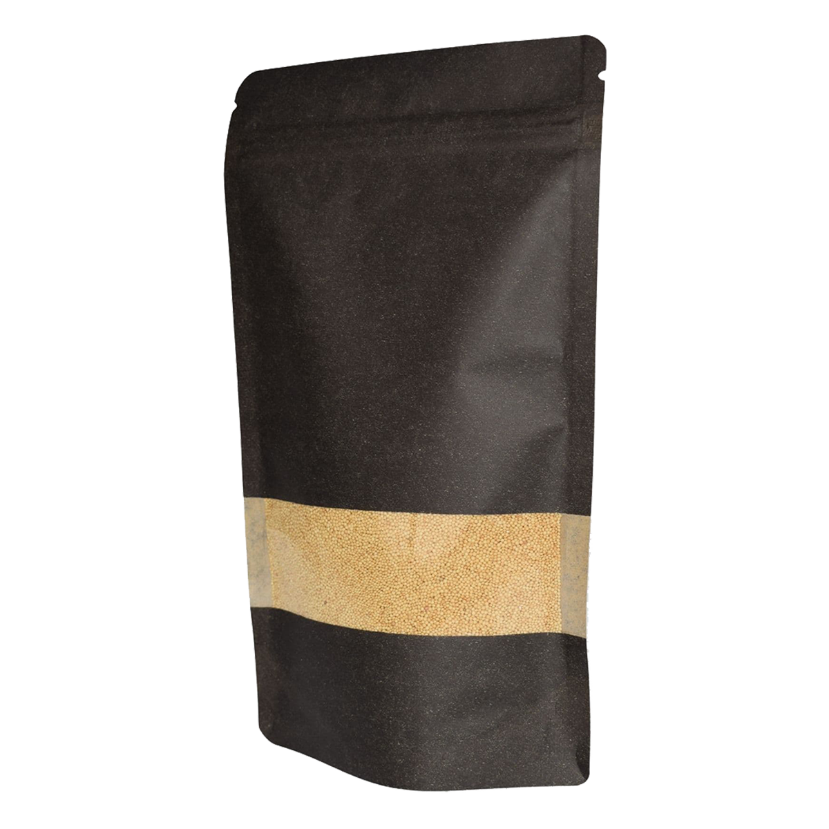Kraft vrećice doypack sa zip zatvaračem i prozorčićem – crne 130x70x255mm (500ml)